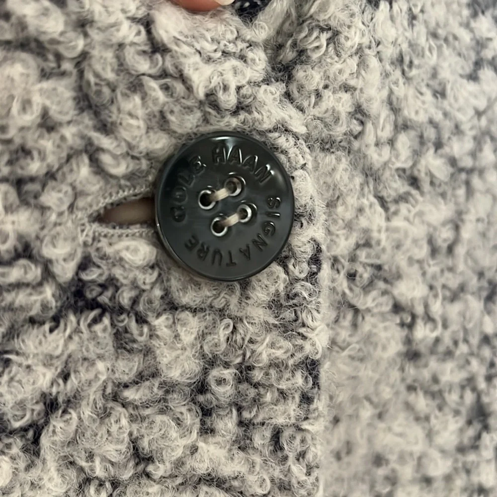 Cole Haan Signature Gray Wool blend Dress Coat with Hood size 8 - Picture 6 of 12